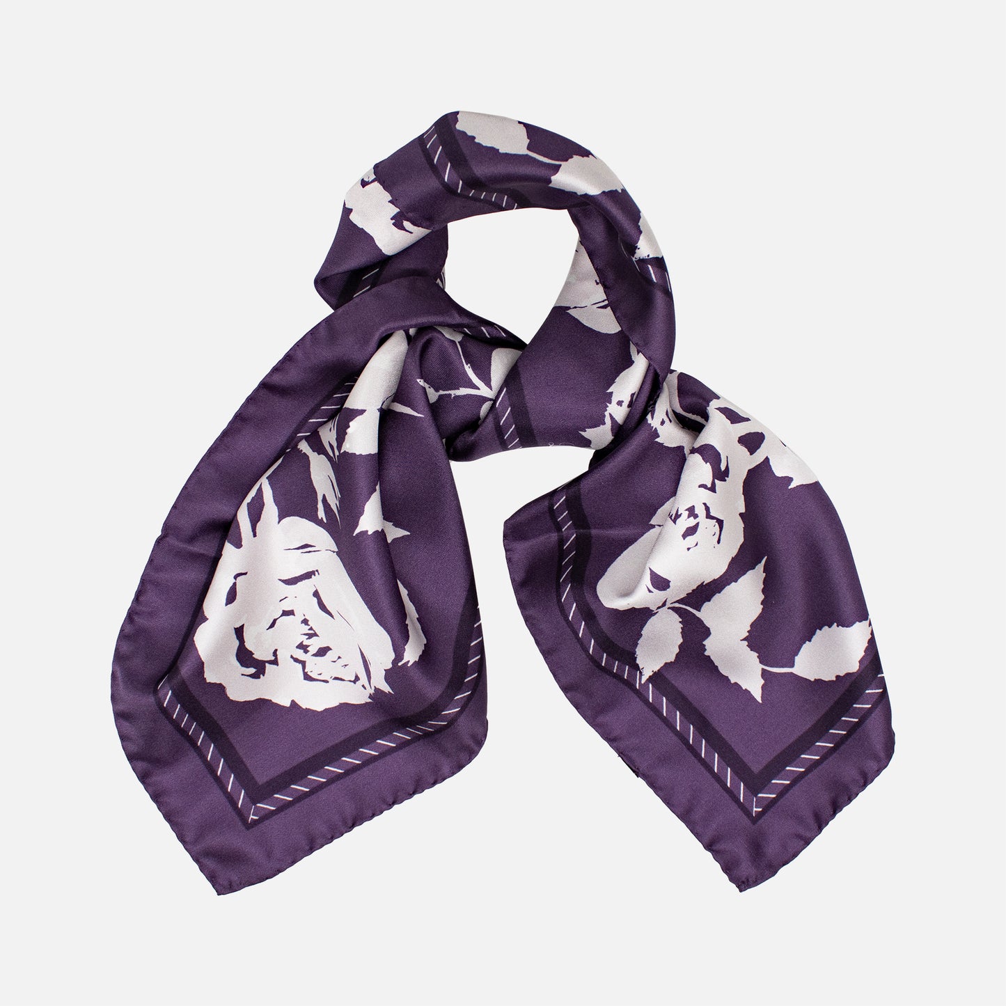 Midnight Rose Midi Silk Scarf