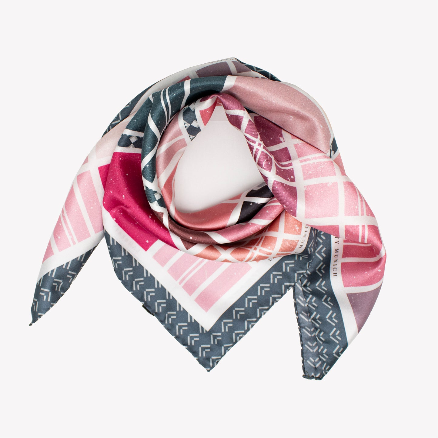 Checkerboard Retro Cherry- Midi Silk Scarf