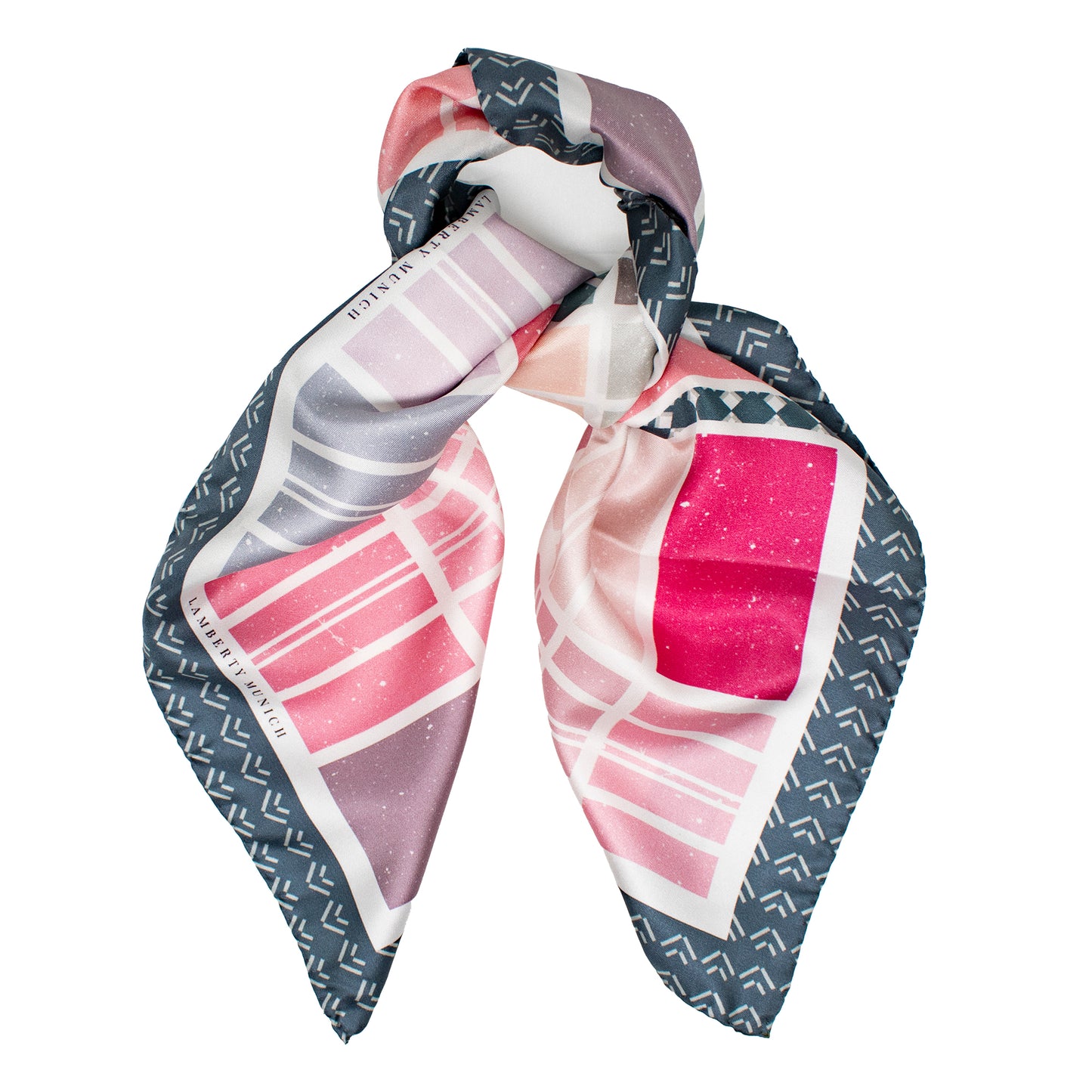 Checkerboard Retro Cherry- Midi Silk Scarf