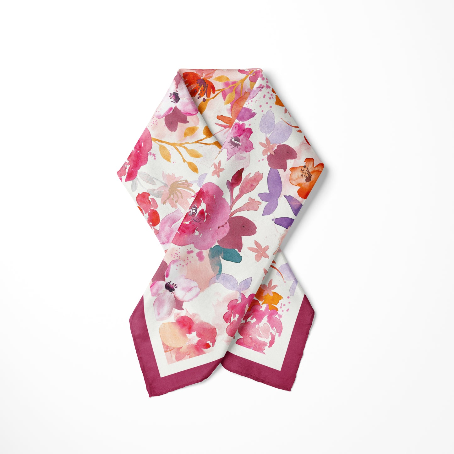 Floral Dreamscape - Midi Silk Scarf