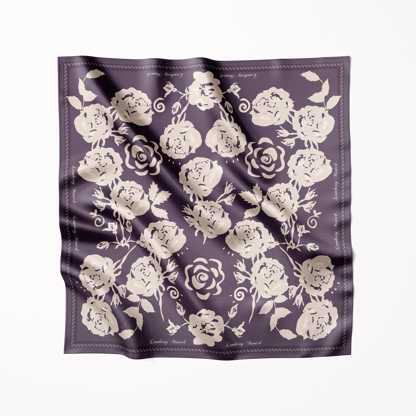 Midnight Rose Midi Silk Scarf