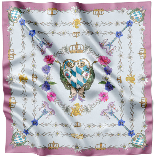 La mística Edelweiss - Pañuelo de seda azul